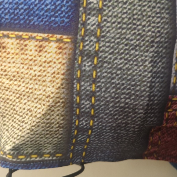 Faux patchwork pattern shirt dress - Picture 4 of 6